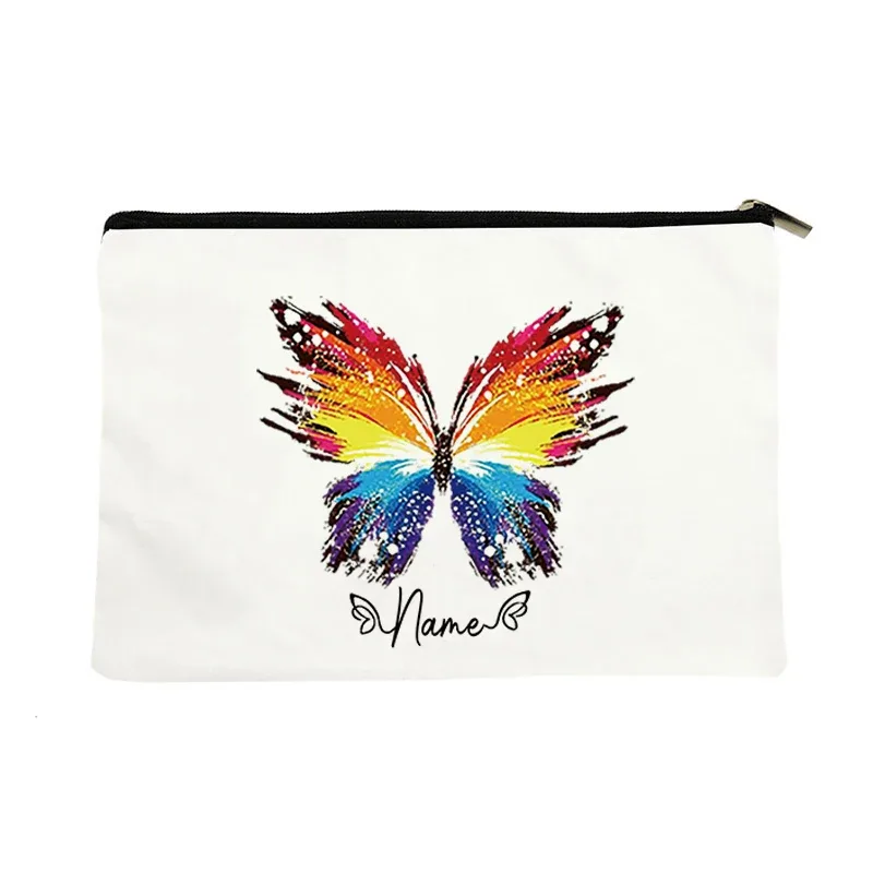 trousse de maquillage personnalisée pour femme, organisateur de toilette, pochette cosmétique de voyage pour cadeau d'anniversaire de demoiselle d'honneur, pochette en toile personnalisable