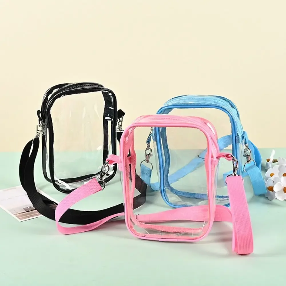 sac à bandoulière transparent en pvc pour usage décontracté, pochette de rangement transparente, sacoche simple pour téléphone, sac messager pour festival