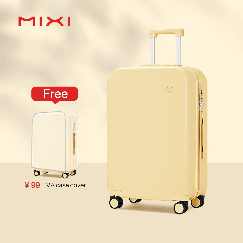 mixi femmes bagages pc valise voyage boîtier de chariot hommes muet spinner roues bagages roulants tsa serrure sacs à main m9236