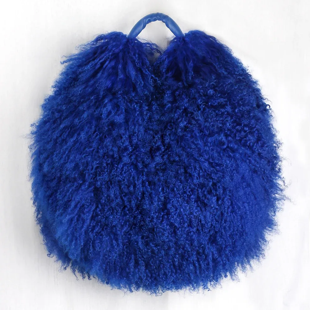 sac à main de luxe en véritable fourrure d'agneau de mongolie, sac boston en cuir véritable doux et moelleux, sac à bandoulière pour femme, style hobo, sacs duveteux et moelleux