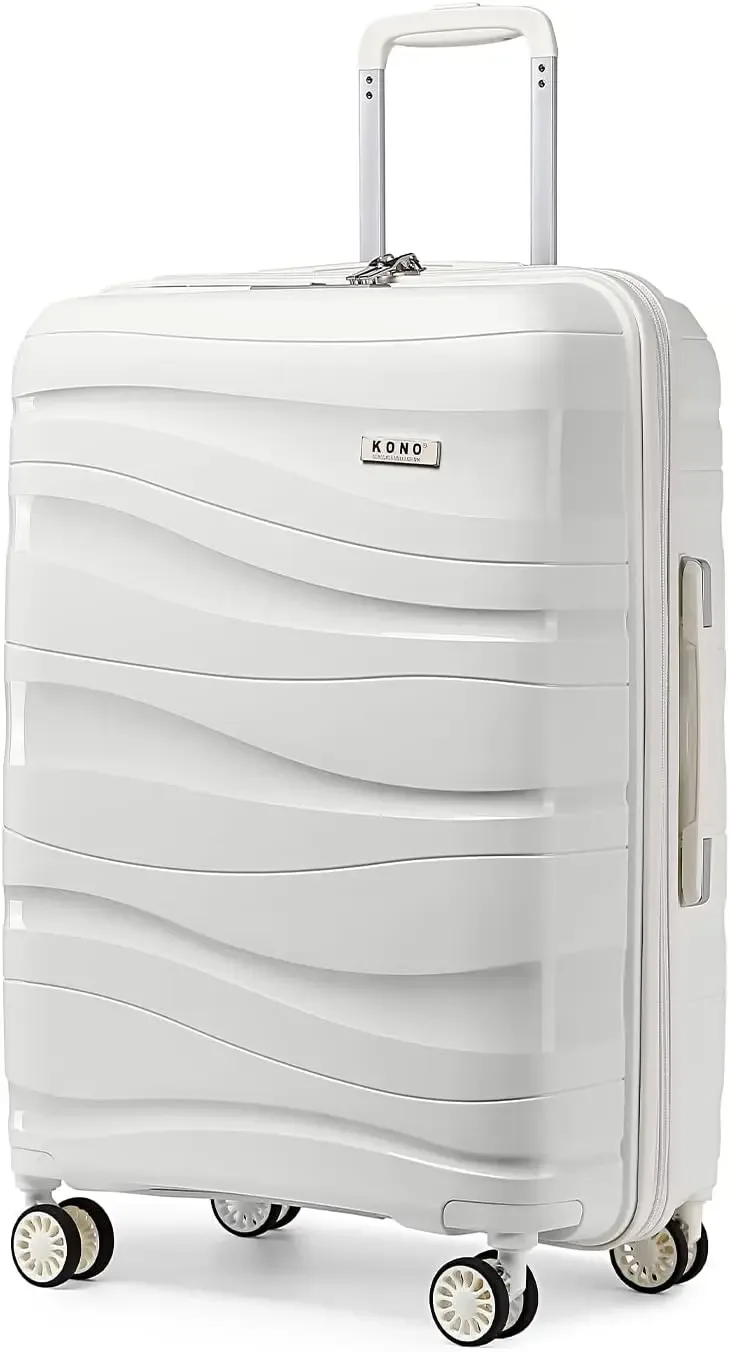 valise de voyage à roulettes en pp léger à coque rigide kono avec serrure tsa et 360 ° roues pivotantes