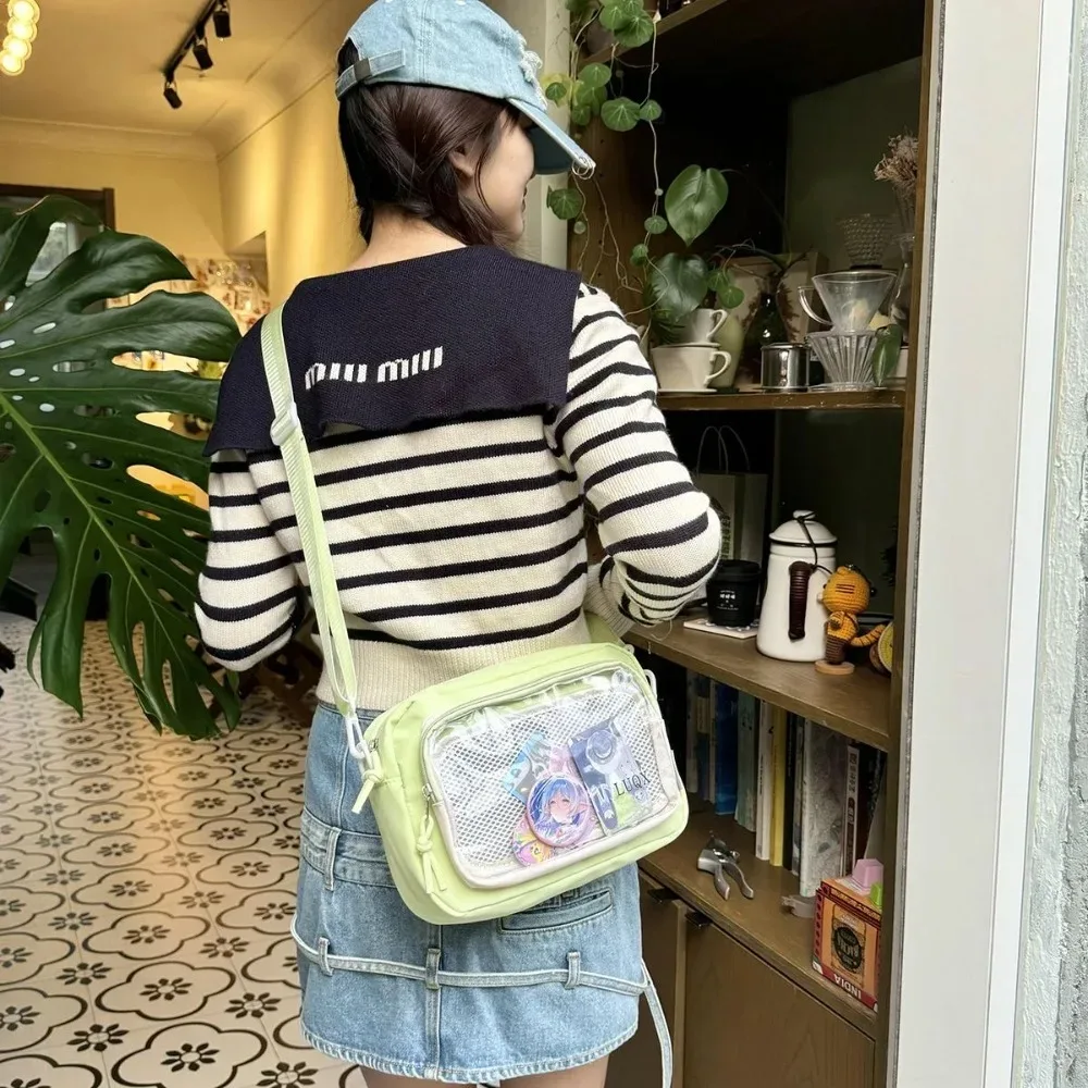 nouveau sac ita mini y2k style anime, sac bandoulière portable pour extérieur, petit sac à bandoulière transparent mignon pour fille, sac de présentation de bandes dessinées diy pour otaku