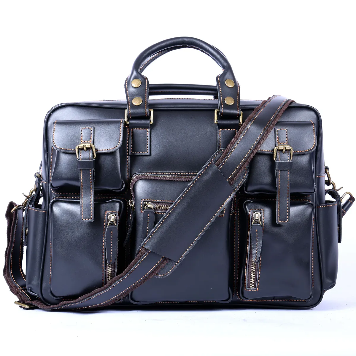 sacoche vintage pour homme en cuir pleine fleur, sac messager pour ordinateur portable 16 pouces, sac de voyage d'affaires en cuir véritable crazy horse