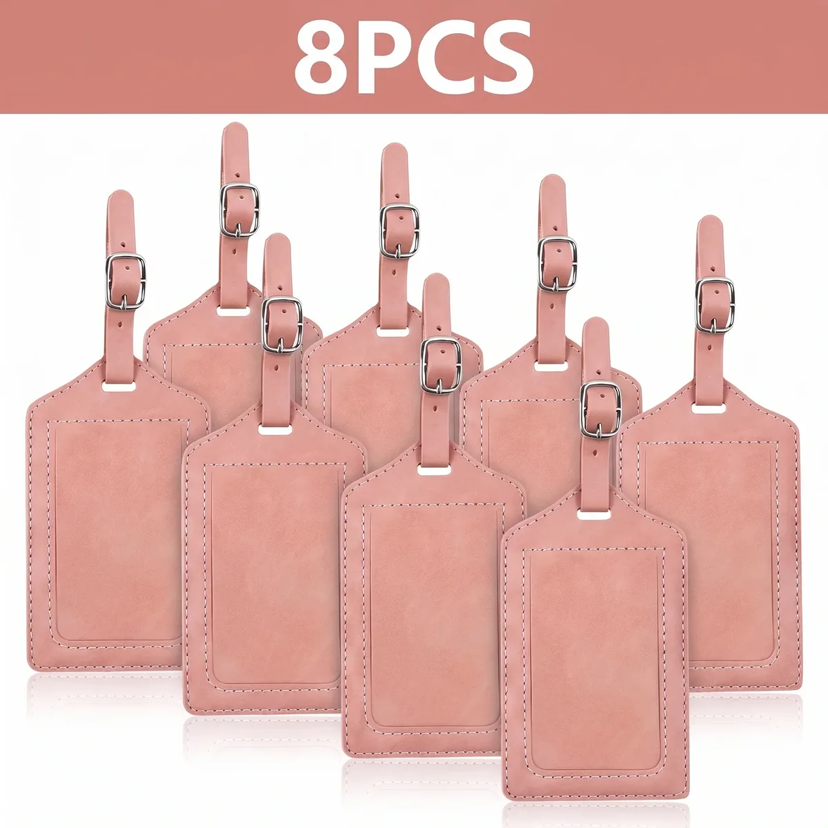 étiquette de bagage en cuir pu, 3/5/8 pièces, boucle métallique réglable, étanche, anti-perte, pour sac à dos, sac de golf