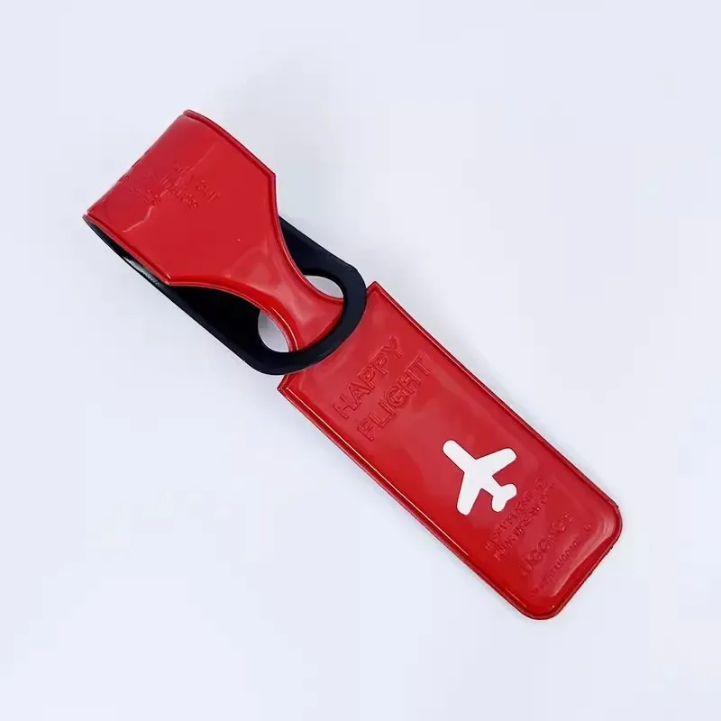 étiquette bagage pvc transparente rouge bleu noir rose jaune voyage avion identification nom adresse