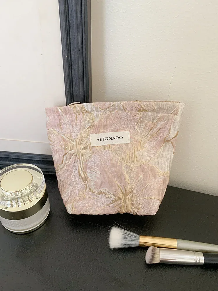 l/m/s relief jacquard sacs de maquillage femmes sac cosmétique femme pochette trousse de toilette pochette de maquillage voyage organisateur cosmétique