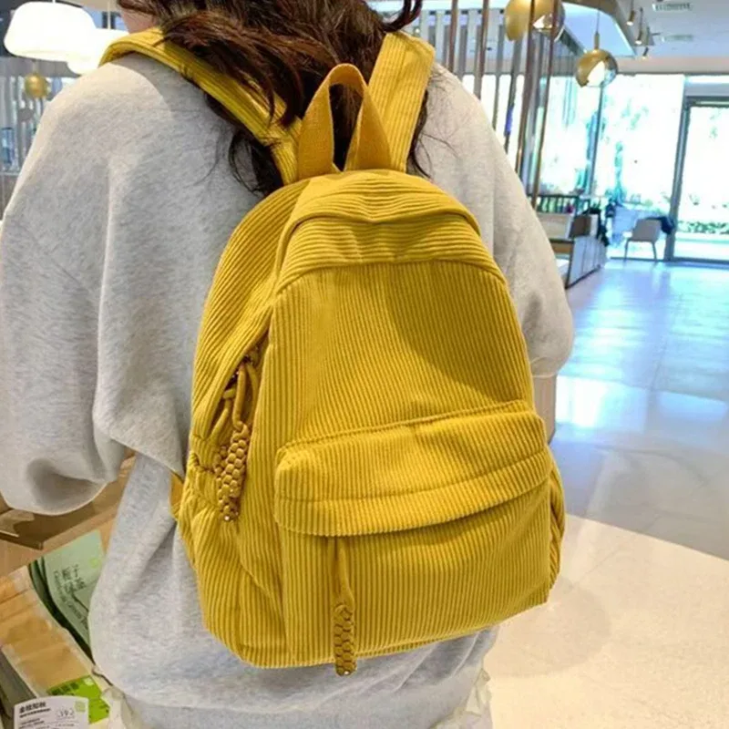 sac à dos en velours côtelé multicolore pour femmes, design élégant pour un usage quotidien, les sorties, pratique et polyvalent