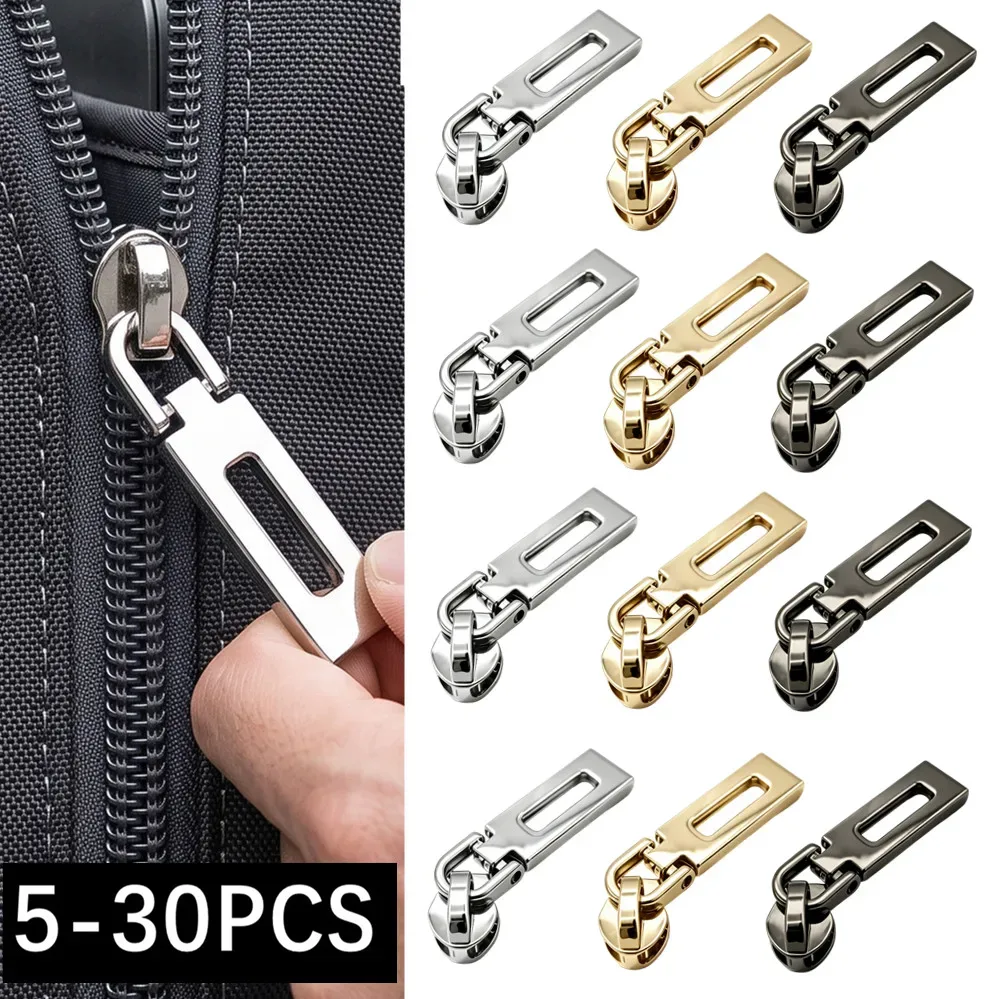 5-30pcs 3 # 5 # têtes de fermeture éclair en nylon pour rubans de fermeture éclair, vêtements, manteaux, sacs à dos – kit de réparation de fermetures éclair – or, argent, noir