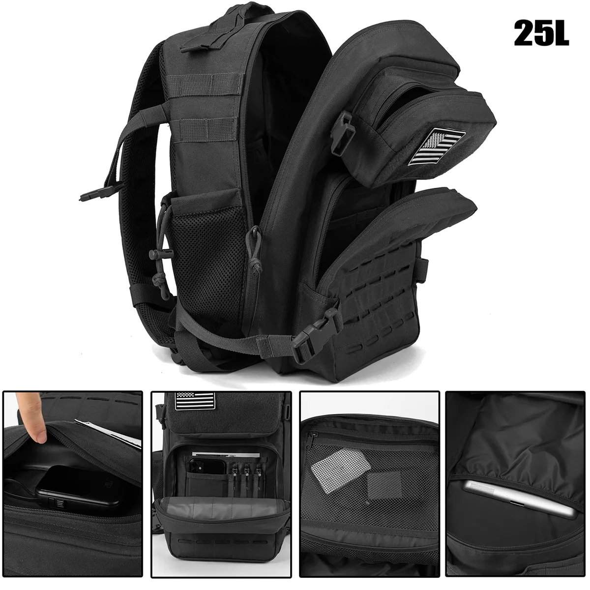sac à dos de randonnée 25l / 45l, adapté au camping, à la pêche et aux activités sportives, et idéal pour une utilisation quotidienne, la remise en forme et les voyages