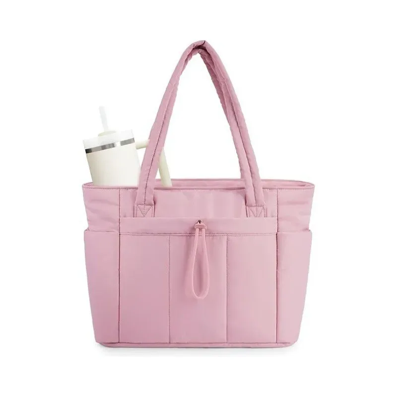 sac fourre-tout léger et portable pour femmes, sac de voyage matelassé, sac à bandoulière décontracté en noir et kaki, petits sacs fourre-tout pour femmes