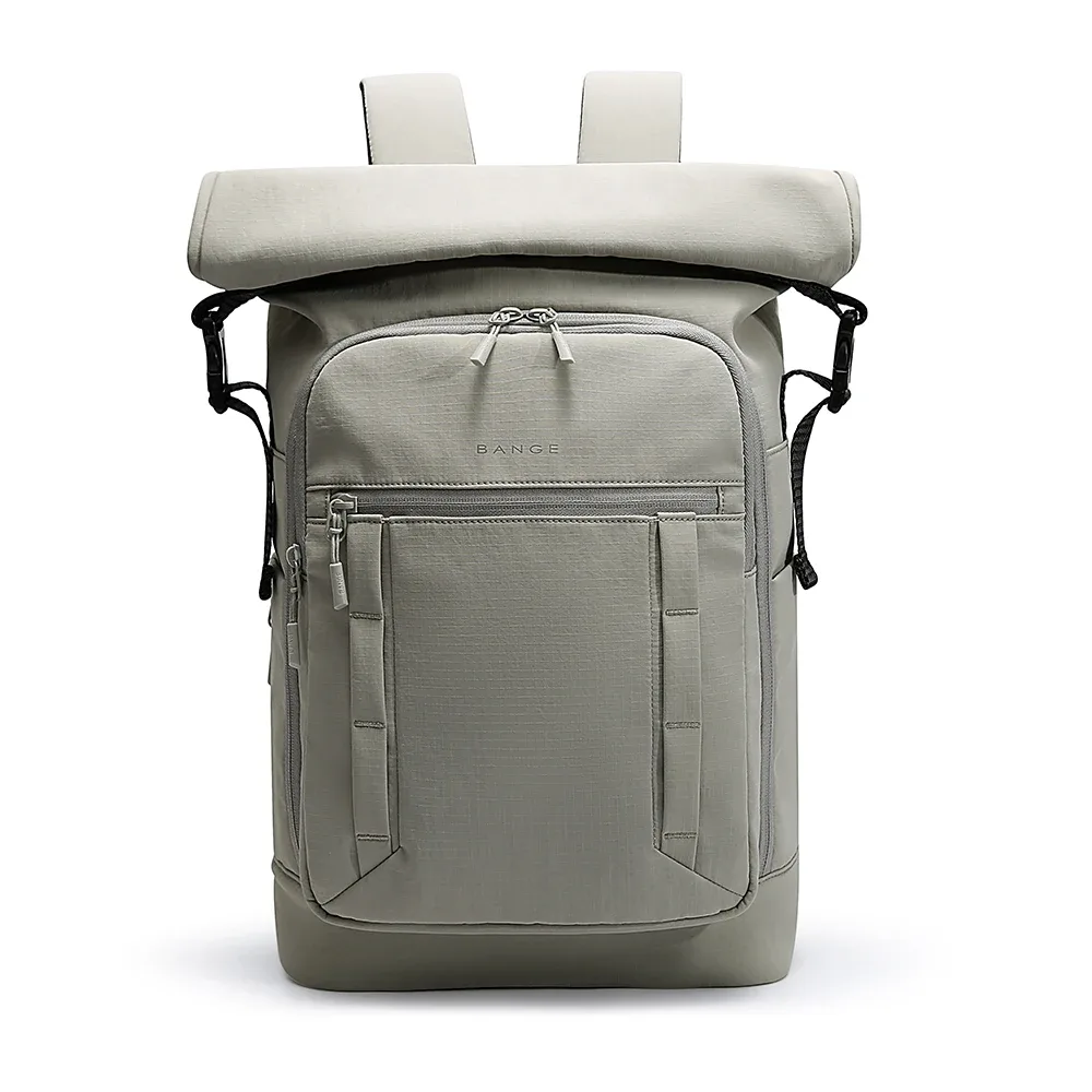 sac dos nylon gris clair décontracté poignée souple bandoulière arquée fermeture éclair expandable ultra léger informatique voyage urbain école sac quotidien
