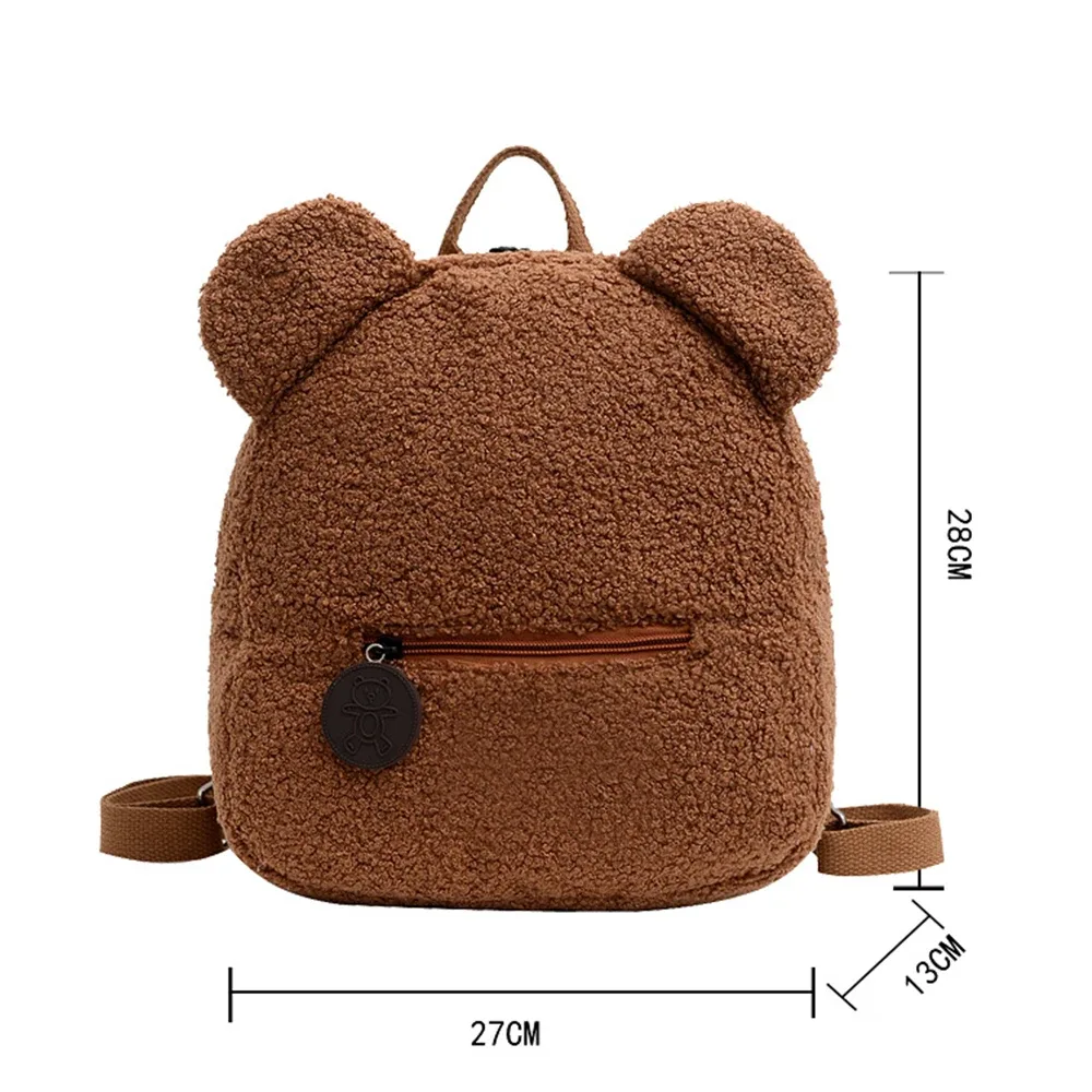 sac à dos en peluche ours personnalisé fait main avec nom, sac de marche, sac de campus, sac à bandoulière brodé pour enfants automne-hiver