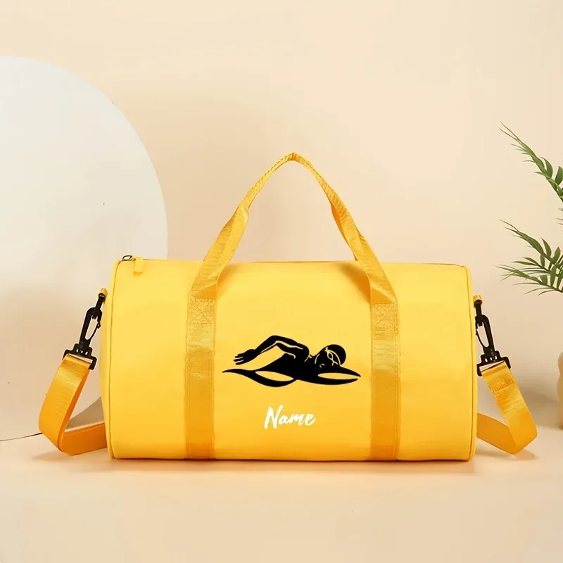 sac à main personnalisé avec nom, nouveau sac à main de voyage tendance et dynamique avec imprimé de natation, sac de rangement pour les passionnés de sport