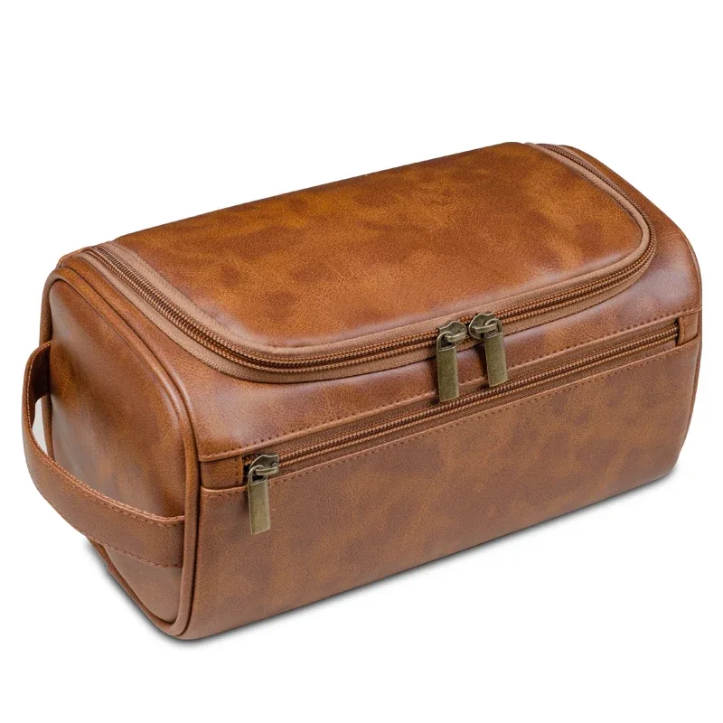 trousse de toilette en cuir avec nom personnalisable pour hommes et femmes, kit dopp, trousse de toilette suspendue pour hommes, trousse de lavage de voyage