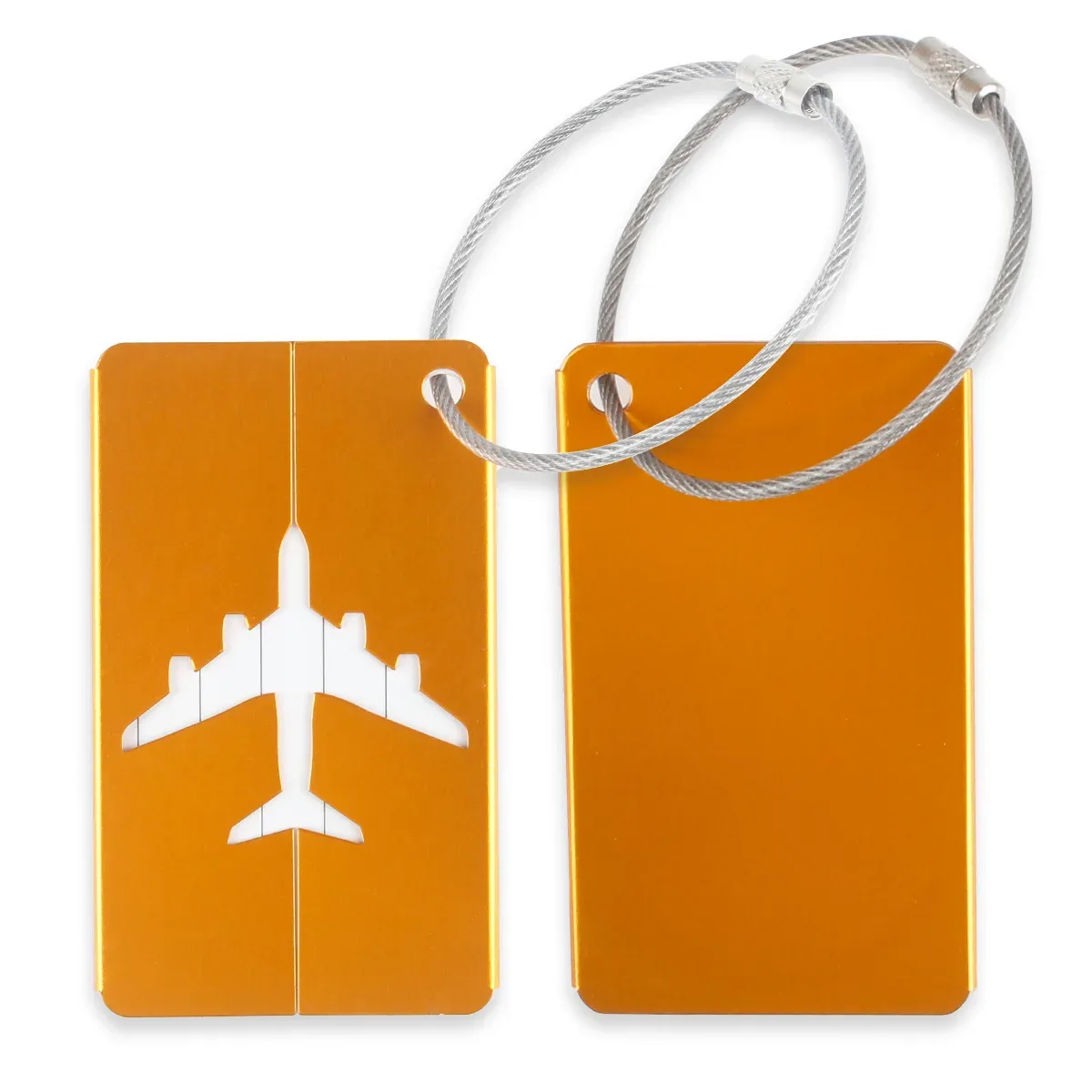 1 pièce étiquette de bagage de voyage en aluminium, porte-étiquette d'adresse pour valise, porte-carte métallique, accessoire de voyage tendance