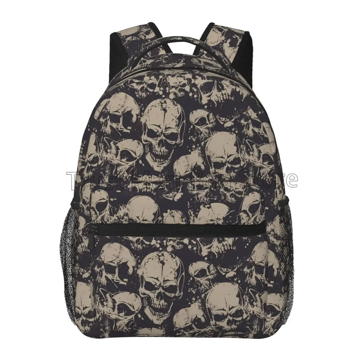 sac à dos crâne rétro effrayant pour femmes et hommes, sac de voyage décontracté, sac à livres d'université, pochette d'ordinateur, sac à bandoulière de travail et d'affaires