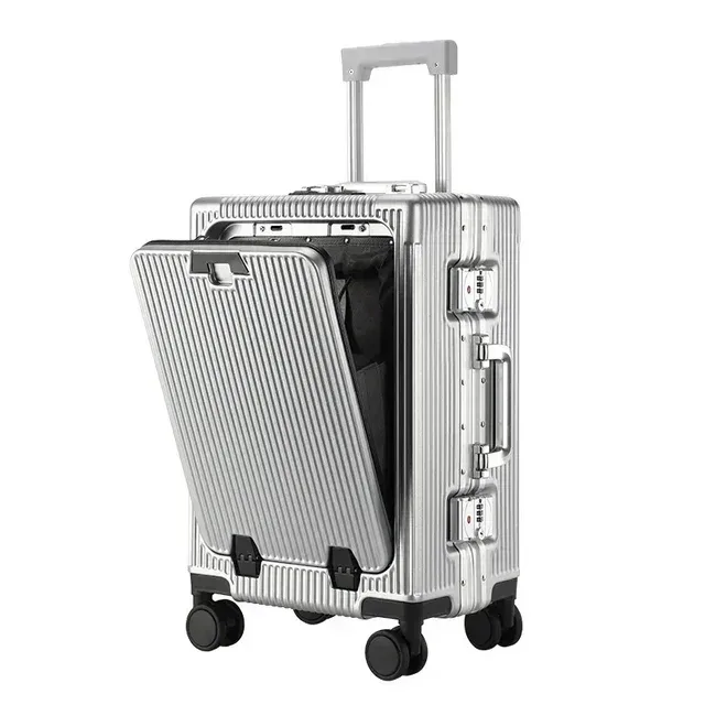 valises de voyage grande capacité 20 pouces, valises multifonctions avec serrure à combinaison, valises à roulettes, ouverture frontale, sac de voyage