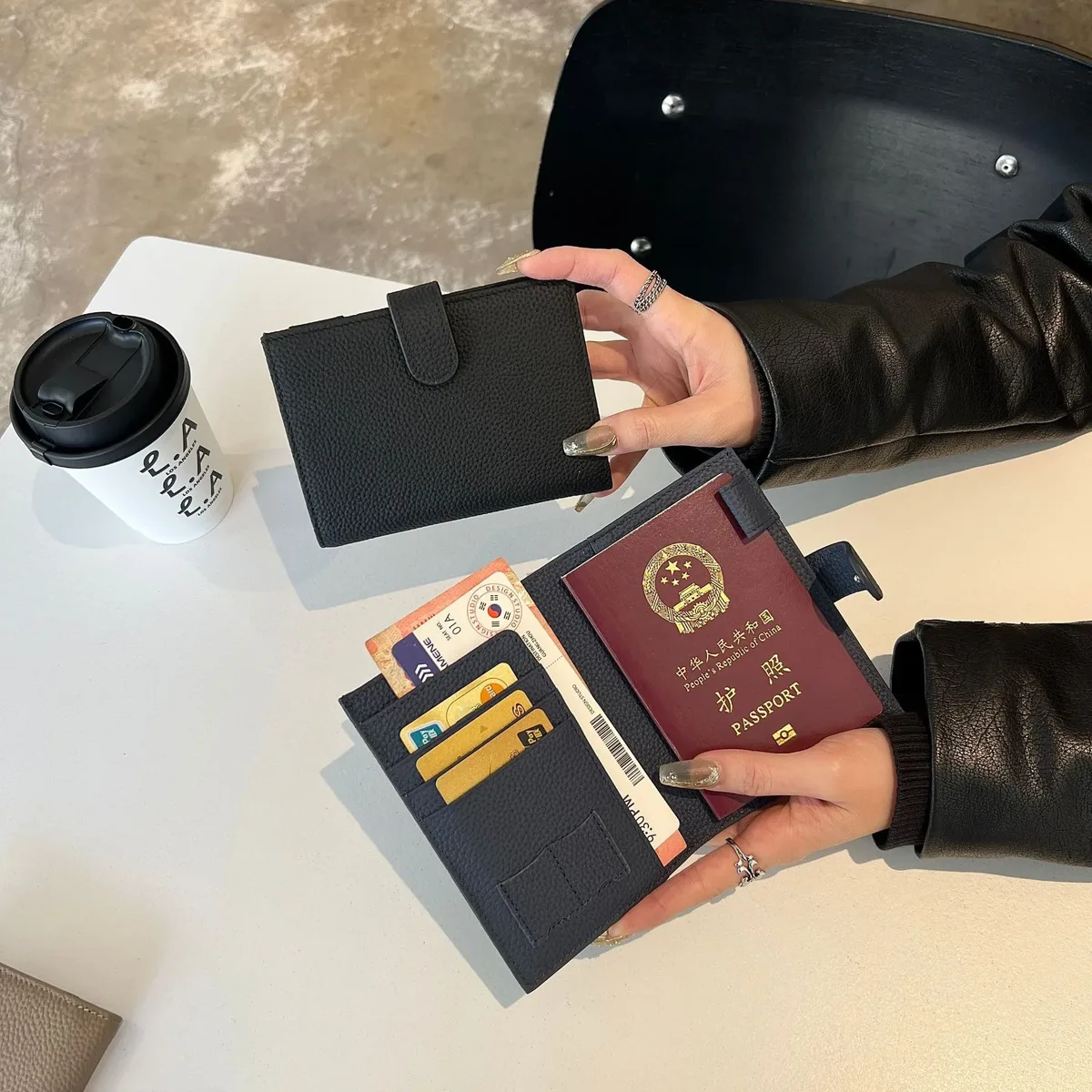 porte-passeport ultra-fin en cuir véritable avec nom personnalisé, nouveau porte-carte multifonctionnel, porte-billets, sac de rangement