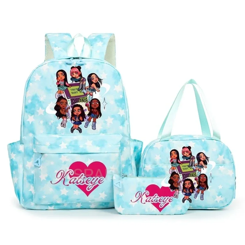 sac à dos amusant katseye pour adolescents, sac de voyage à double bandoulière, sac à crayons, sac à déjeuner, sac à livres décontracté pour étudiants, sac d'école pour filles, grande capacité, mochila