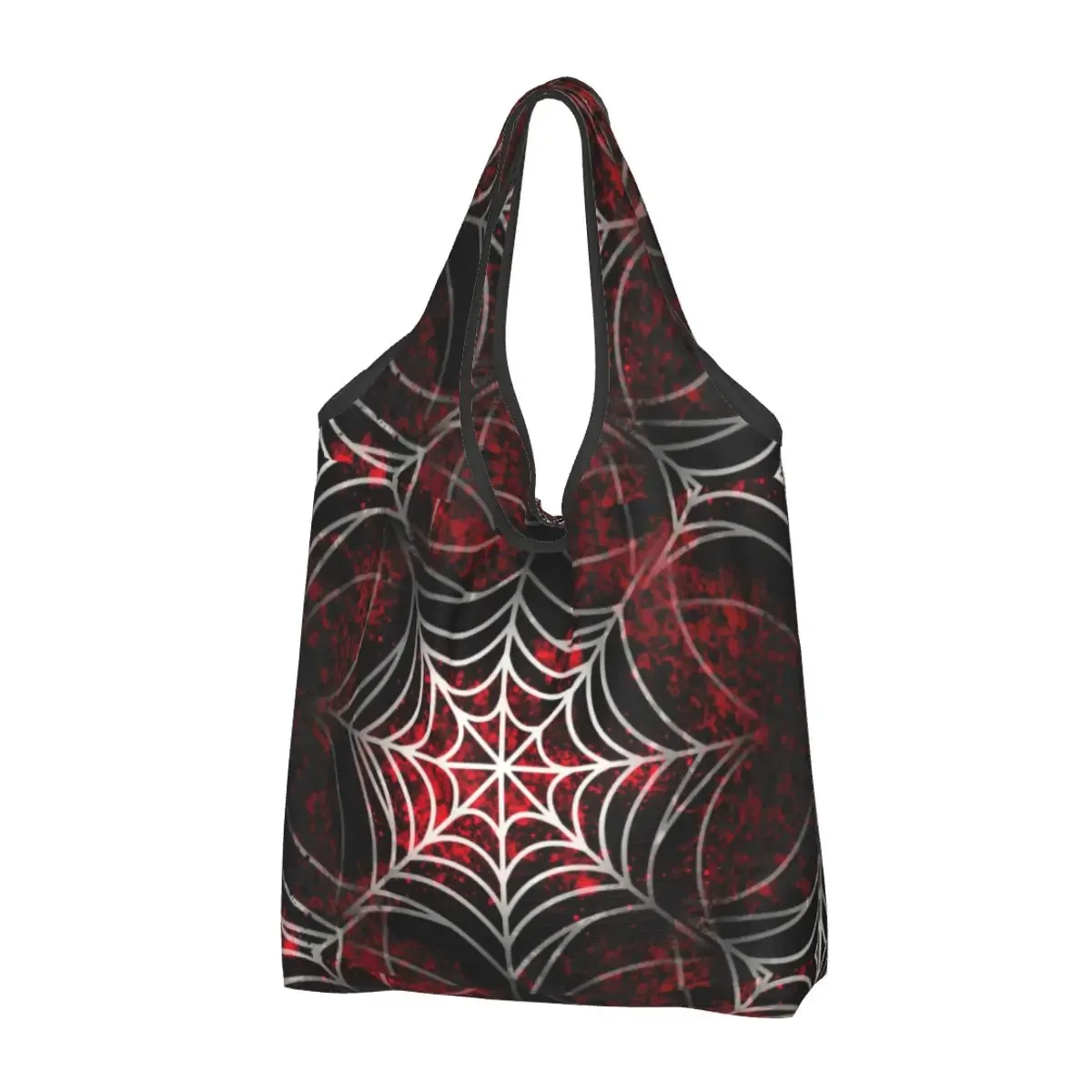 sac à provisions réutilisable personnalisé crow moon pour femme, sac fourre-tout portable, halloween, sorcière effrayant, sacs d'épicerie