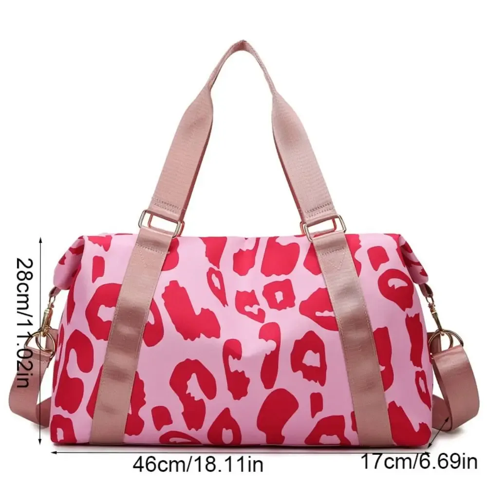 sac de sport oxford imprimé léopard, sac multifonctionnel à porter sous le bras, sac à bandoulière de fitness, sac fourre-tout, sac à main de grande capacité, sac de plage