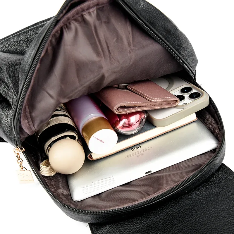 sac à dos en cuir de bonne qualité pour femmes, sac à dos de voyage de grande capacité, sacs d'école à la mode, sac à bandoulière mochila, nouvelle collection 2026