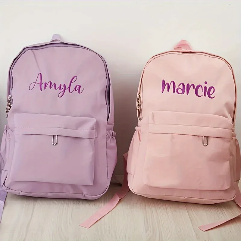 sac à dos en nylon personnalisé avec nom personnalisé, sac pratique léger, cadeau idéal pour la saison scolaire, utilisation quotidienne, activités de plein air