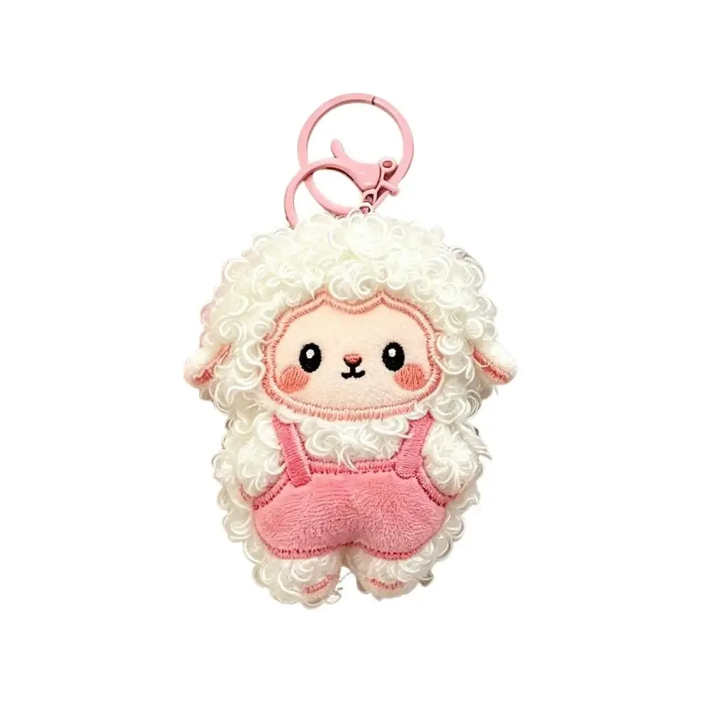 porte-clés sac à dos en peluche mouton bouclé, pendentif agneau dessin animé kawaii, ornement de sac, cadeau pour couple, petite amie, décoration