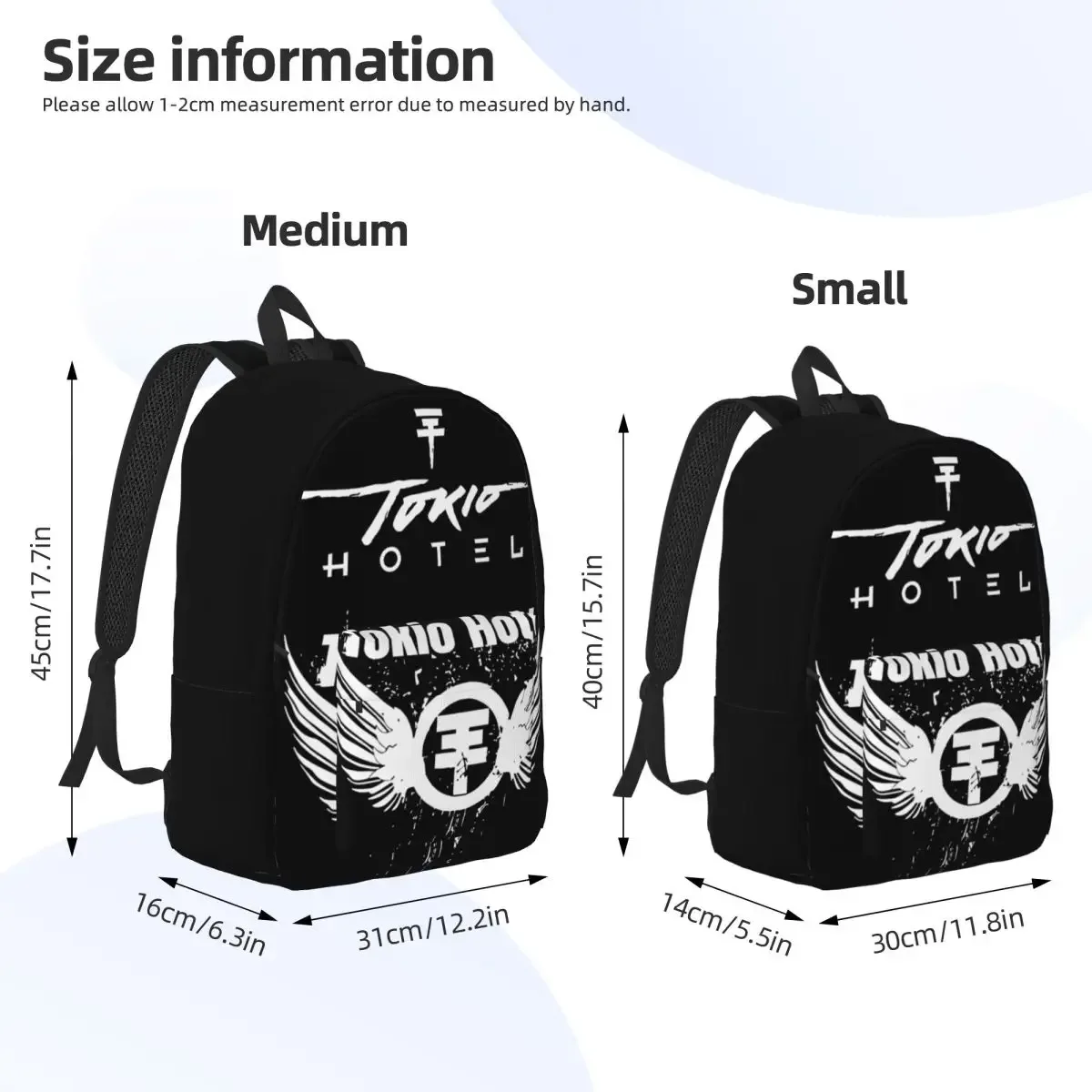 tokio hotel merch tokio hotel logo sac à dos pour hommes femmes mode lycée travail sac à dos rock band collège toile sacs sport