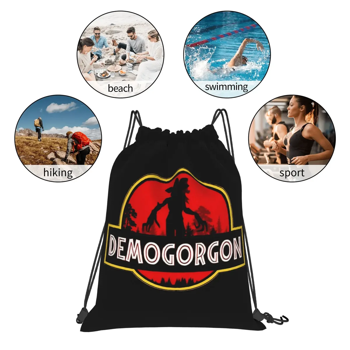 sac à cordon demogorgon, sac à dos de la série télévisée américaine, grande capacité, sac de camping, sacs à cordon pour hommes