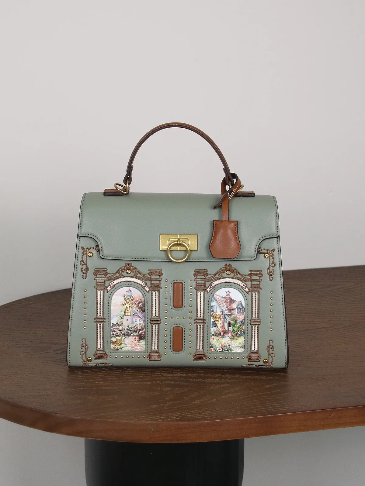 nouveau sac à main de luxe 2026 au design de niche, sac fourre-tout grande capacité avec broderie chat elfe au style sophistiqué, sac rétro grande capacité tendance motif chat