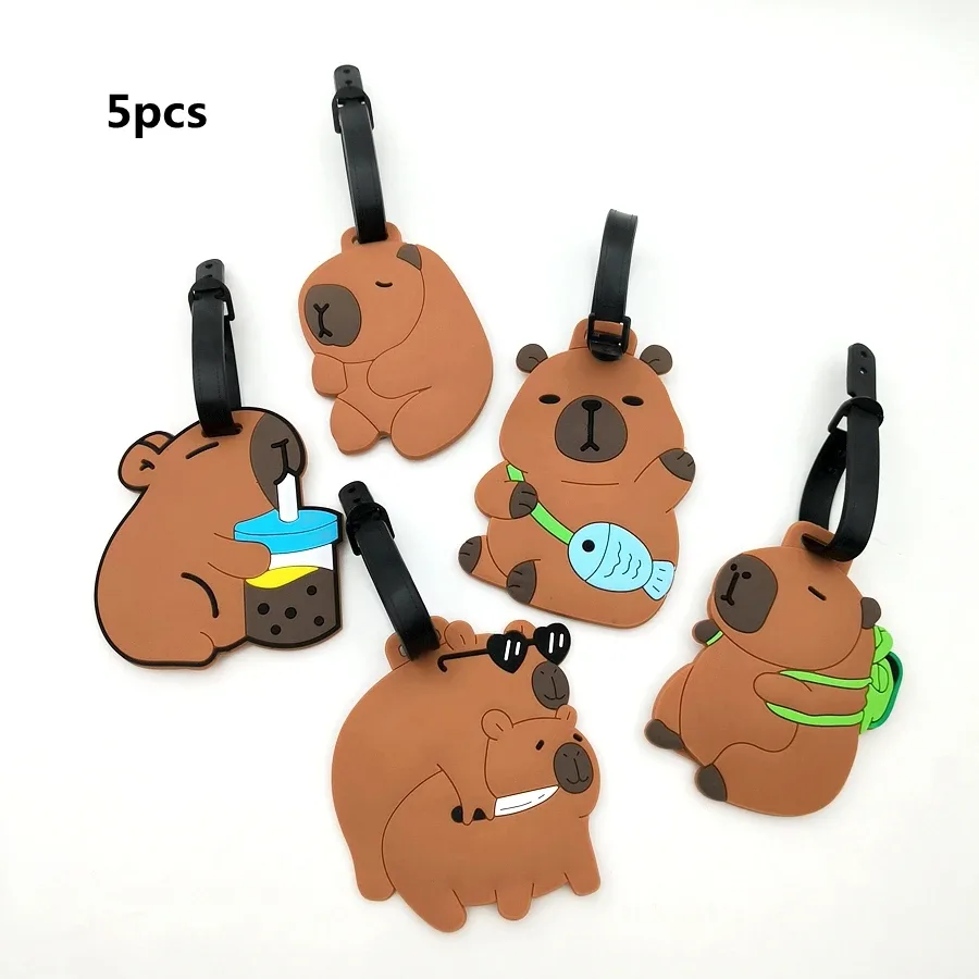 étiquette bagage pvc imprimés animaux ours accessoires voyage couleur variée identité valise nom adresse