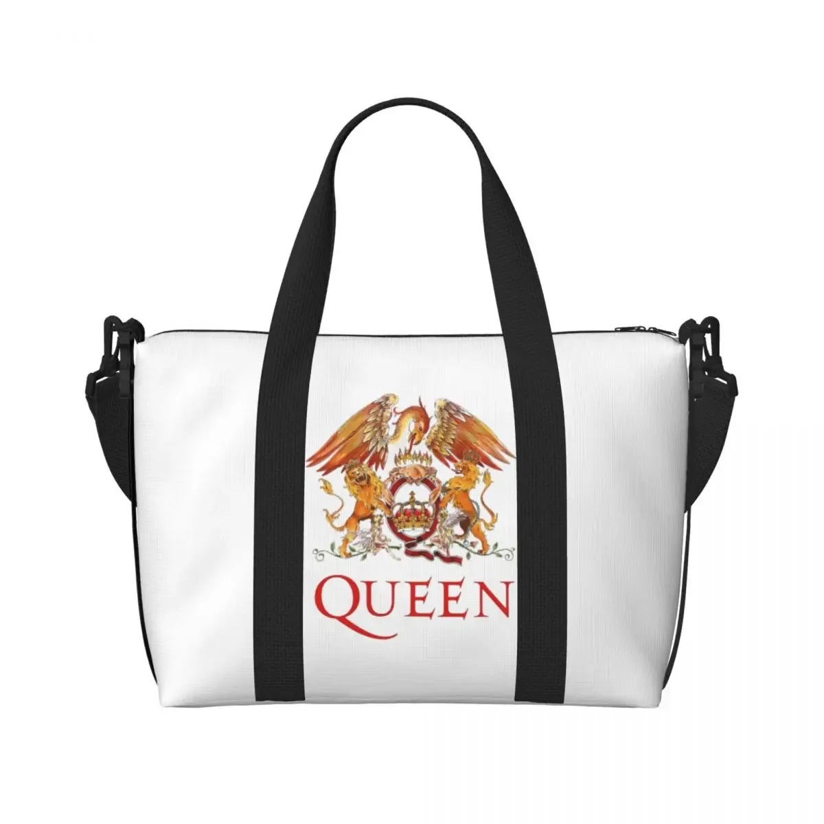 sac fourre-tout personnalisé freddie mercury queen band pour femmes, sac de voyage à bandoulière de plage de grande capacité