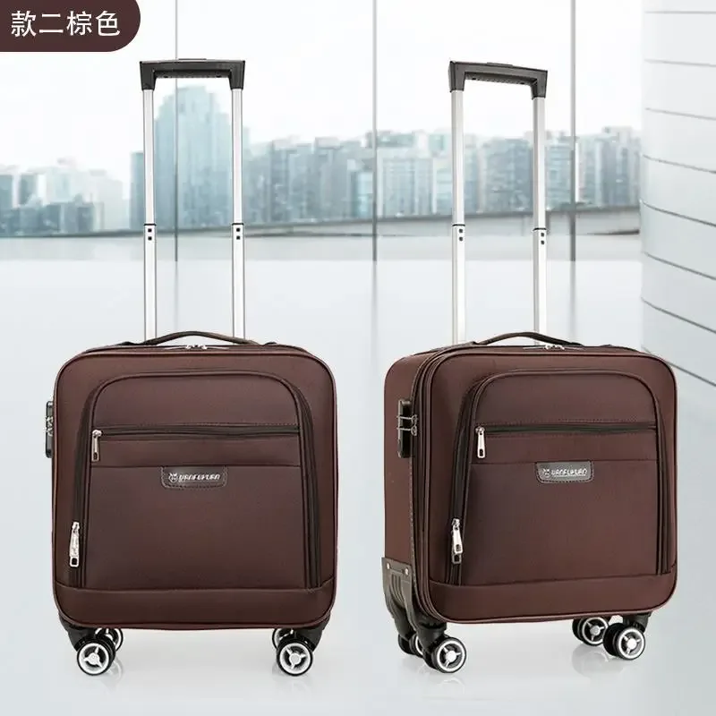 16 18 pouces oxford tissu bagages petite valise légère mot de passe embarquement valise de voyage roue universelle mini boîte en cuir, maleta viaje cabina