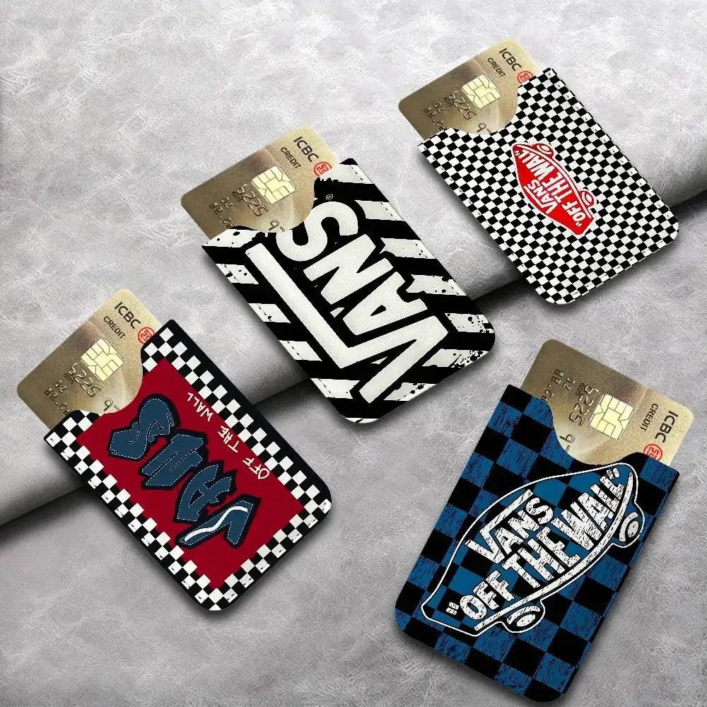 Porte-cartes en cuir PU V-VANS ultra fin, organisateur de cartes de crédit et d'identité, porte-cartes de visite léger