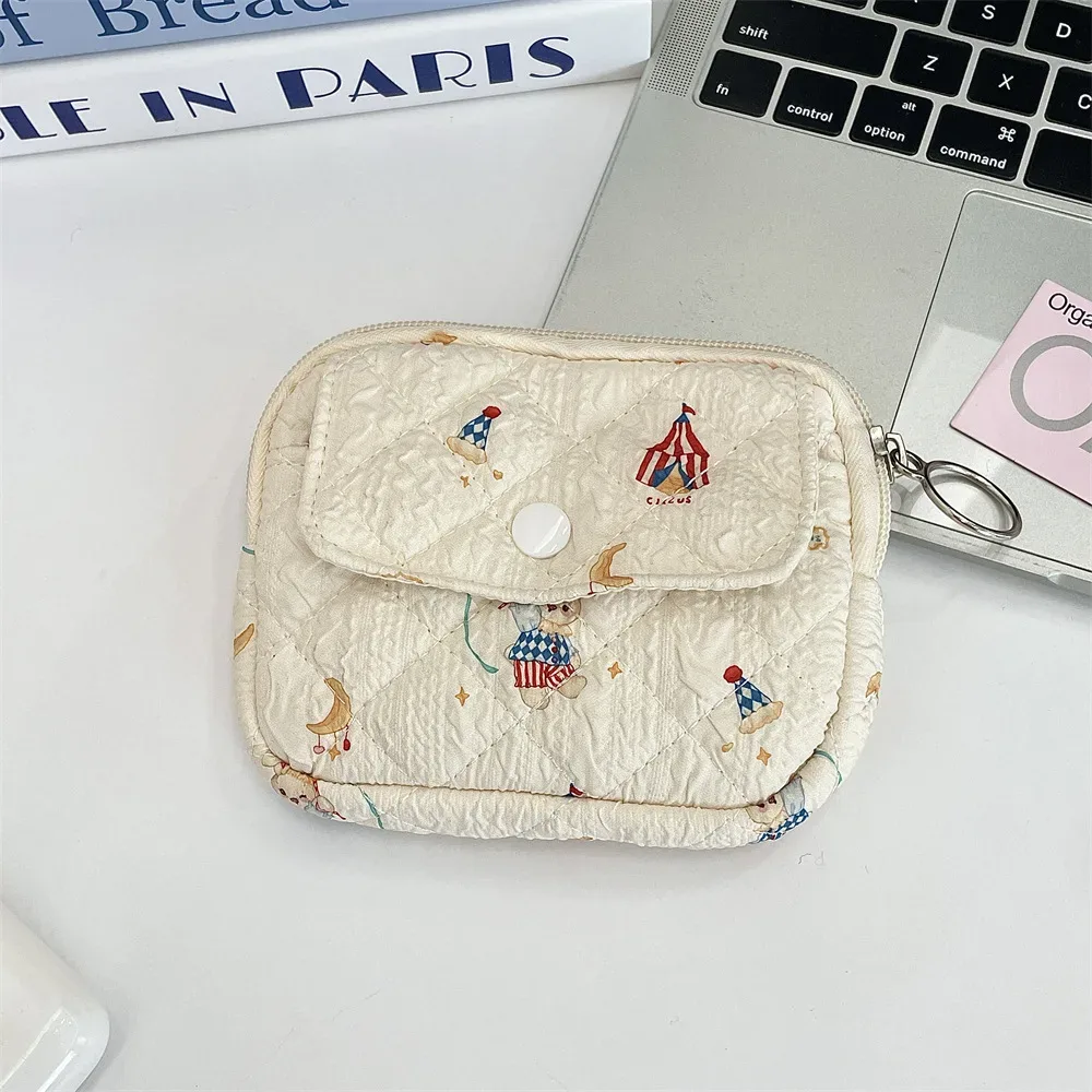 trousse cosmétique tissu coton motifs dessins animaux poche avant zippée format petite boîte usage voyage femmes