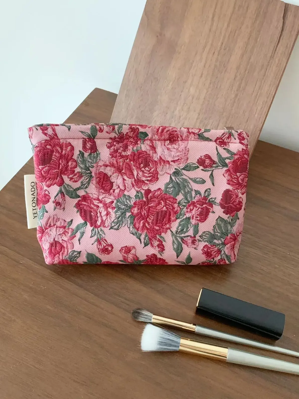 l/m/s rétro sacs de maquillage à fleurs femmes sac à cosmétiques grande capacité pochette de maquillage organisateur de voyage trousse de toilette pochette extérieure