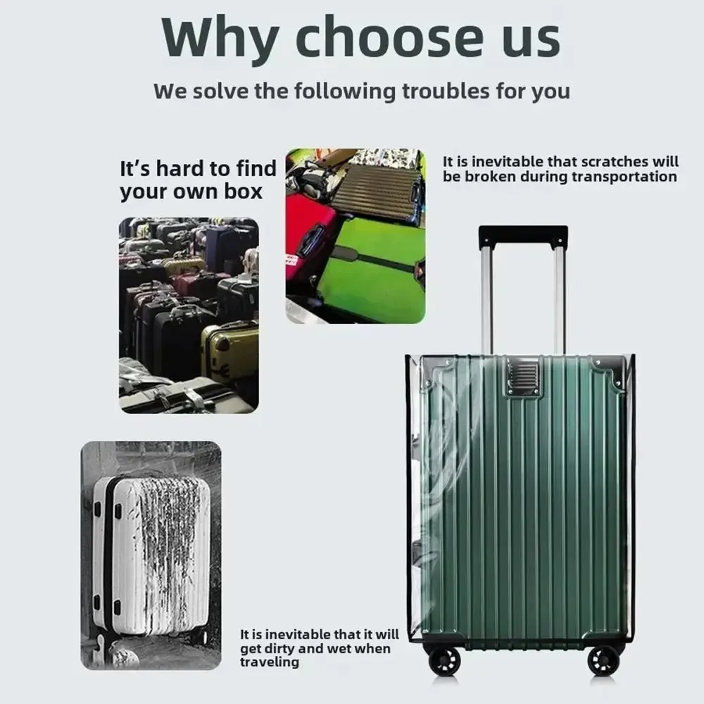 housse de protection transparente et imperméable pour bagages de voyage de 18 à 30 pouces, housse de protection anti-poussière en pvc pour valise