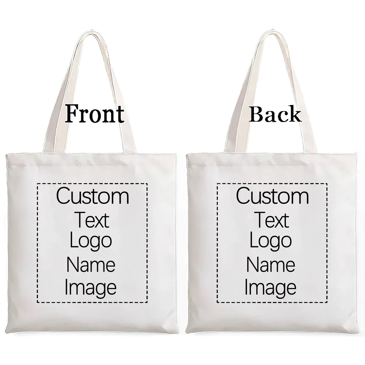 sacs fourre-tout personnalisés avec logo/image, réutilisables, en toile, pour voyage, cadeaux personnalisés pour mariée, sacs de shopping pour femmes, 1/2/3/4/5 pièces