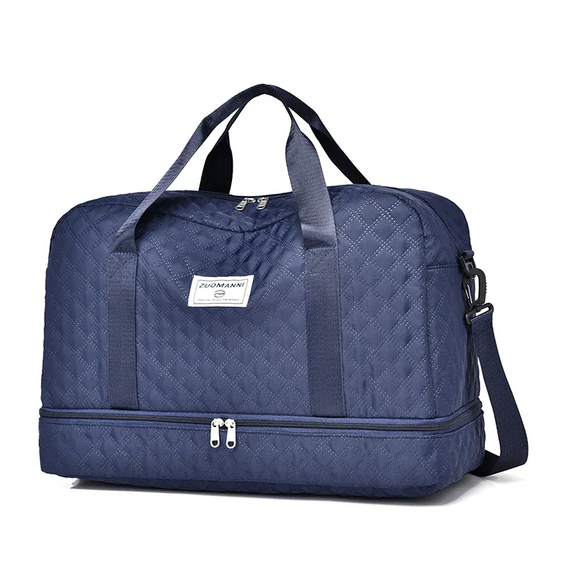 sac de voyage léger en latex rhombique, sac de rangement portable de grande capacité pour le sport et le fitness, sac de week-end de nuit