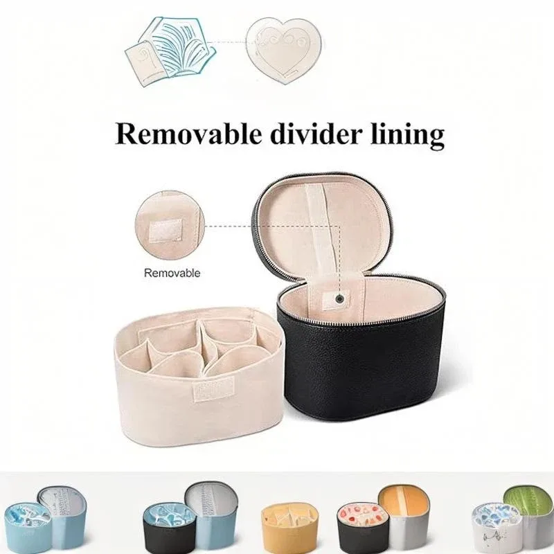 trousse de maquillage portable en cuir pu avec séparateurs amovibles, organiseur de cosmétiques, sac à main grande capacité, trousse de toilette de voyage pour femmes, idéal pour les cadeaux