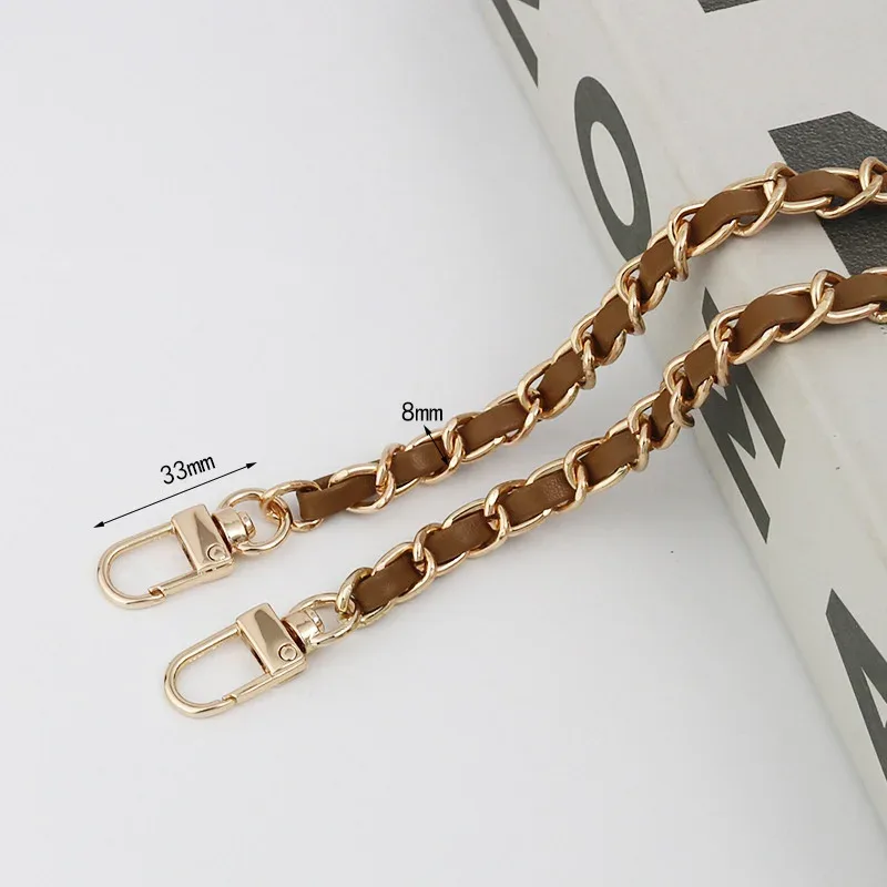 30/60/100/120/140cm cuir pu + chaîne en métal sac à bandoulière sangle pour femmes sac de mode sac à bandoulière dame bracelet en cuir pour sac à main
