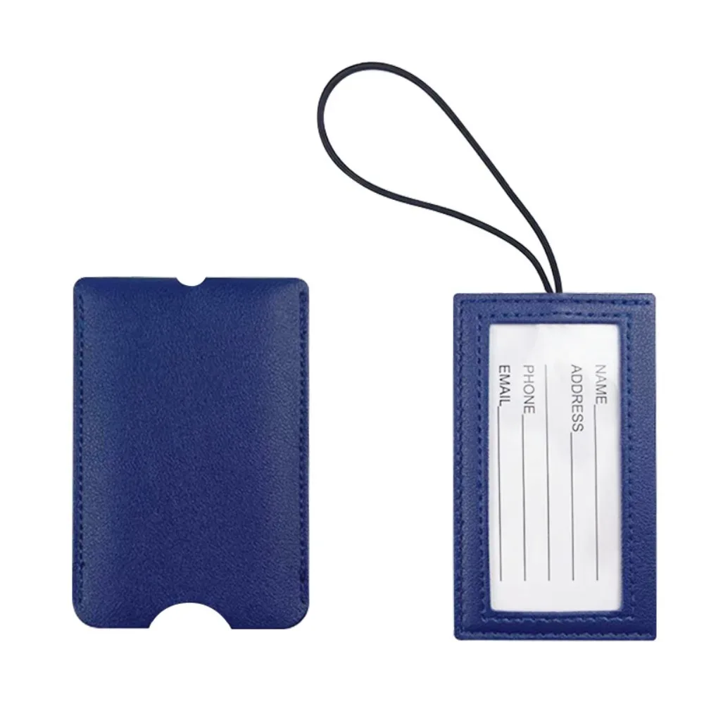 étiquette de bagage en cuir pu souple, accessoires pour sac à dos, étiquettes d'identification et d'adresse, couleur rouge, étiquette d'embarquement pour bagages