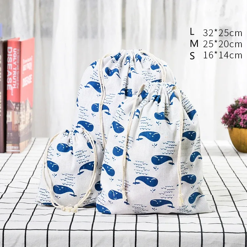 sac de rangement en coton lin pour femmes, fourre-tout de proximité, sacs cadeaux de noël