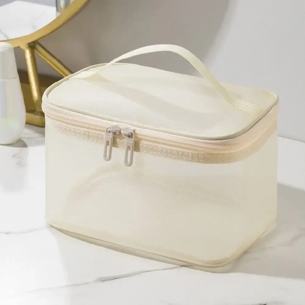 sac à cosmétiques de voyage en maille transparente pour femmes, trousse de maquillage et de toilette, sac de rangement, sac organisateur de maquillage