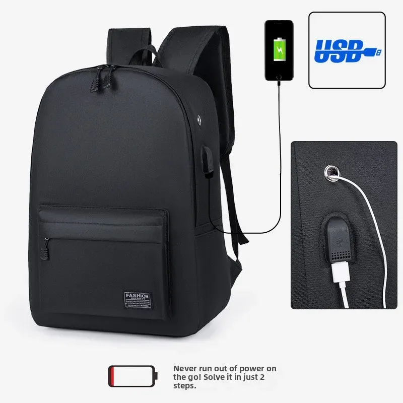 sac à dos unisexe grande capacité, sac à bandoulière décontracté pour voyage, en tissu oxford, style urbain simple, respirant, capacité pour ordinateur portable 15 pouces