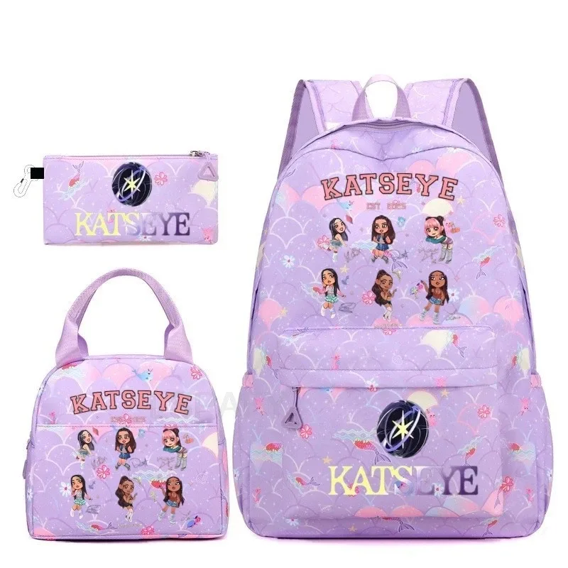 sac à dos tendance katseye amusant pour filles, enfants, étudiants, sac à dos double épaule, sac de voyage pour adolescents, sac à crayons, sac à déjeuner, sac à livres, cartable