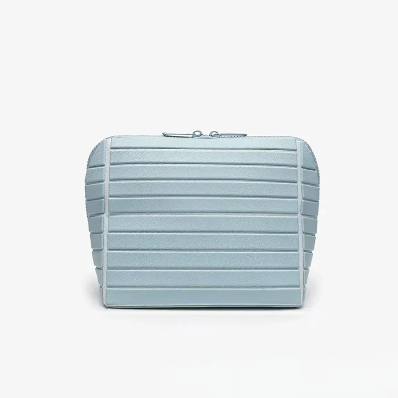 namchebarwa – sac de rangement en pvc rayé pour femmes, pochette de rangement pour articles de toilette de voyage en plein air, grande capacité, sac à cosmétiques de voyage portable