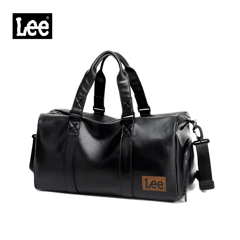 lee – sac polochon de voyage en cuir imperméable de haute qualité, compartiment à chaussures sec et humide, grand bagage d'entraînement, sac de fitness pour femmes et hommes