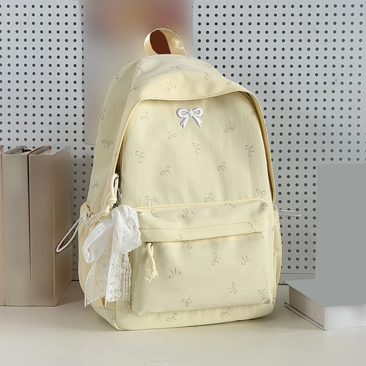 sac à dos pour femmes avec nœuds, sac de voyage grande capacité, sac à dos pour ordinateur portable kawaii, sac à dos décontracté y2k en nylon pour enfants, adolescents et filles.